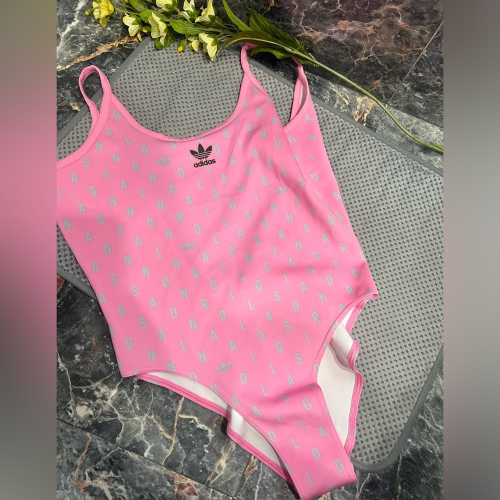 adidas NWT Pink Bodysuit with White Accents